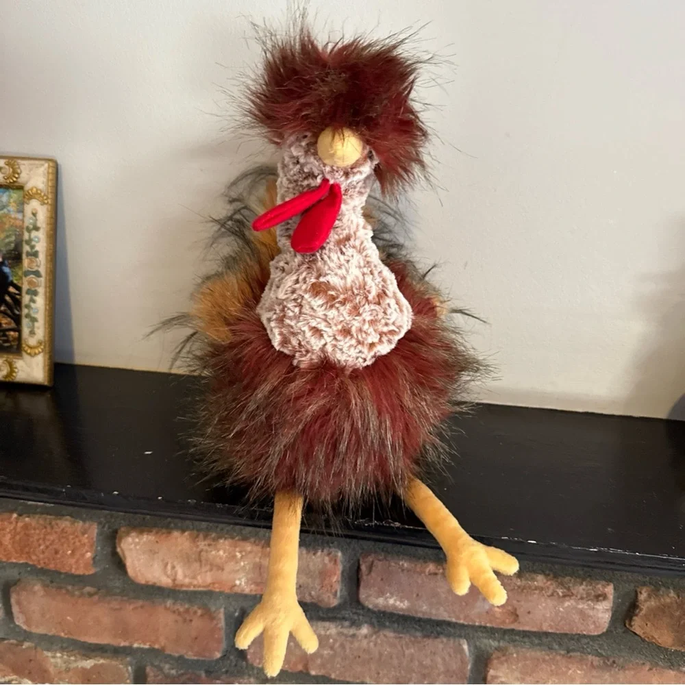Feathered Fun Rooster Bird Toy - Red and Brown